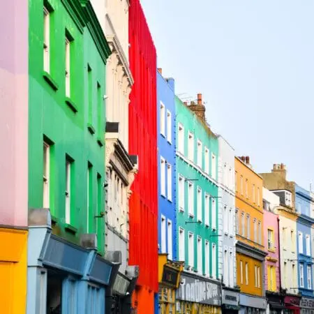 Colourful buildings next to each other