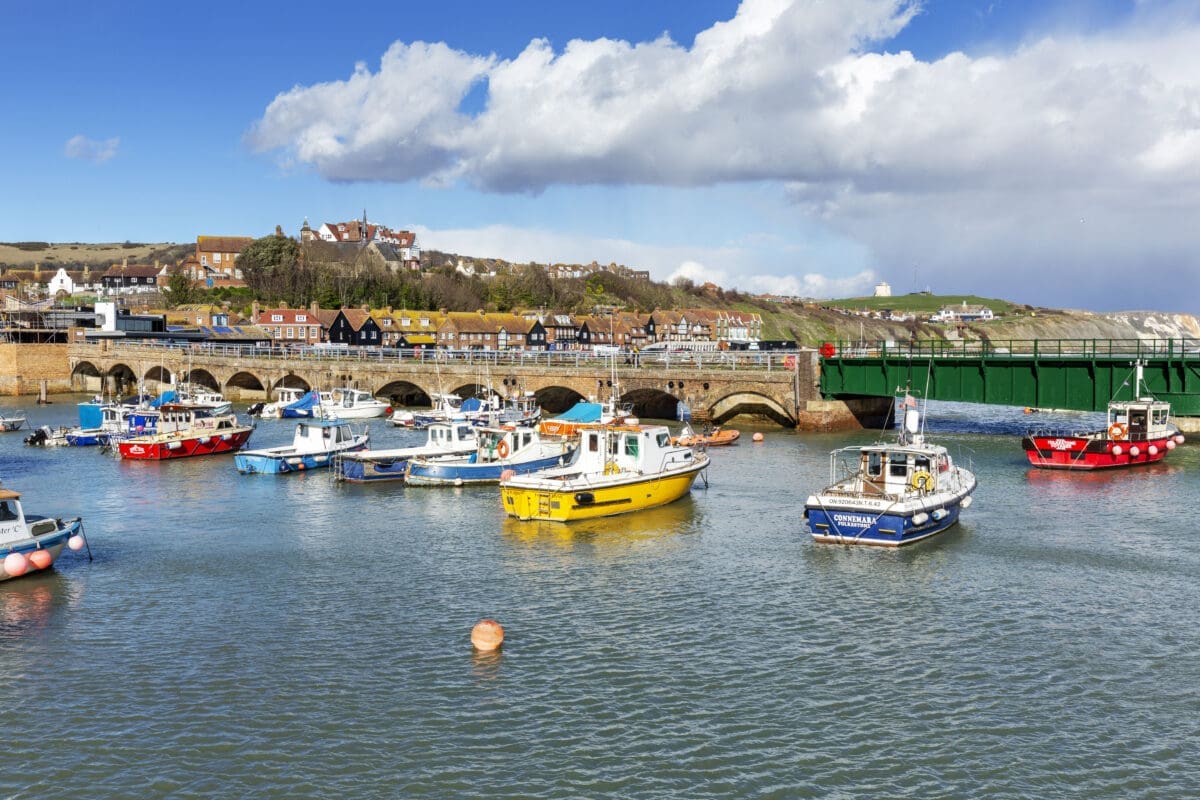 Colourful boats in the harbour