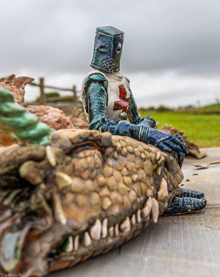 An image of St George and his dragon statue
